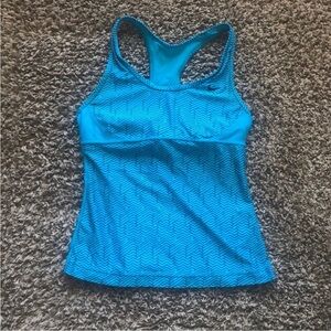 Nike Blue Racerback Workout Tank with Built-In Bra | Size Small